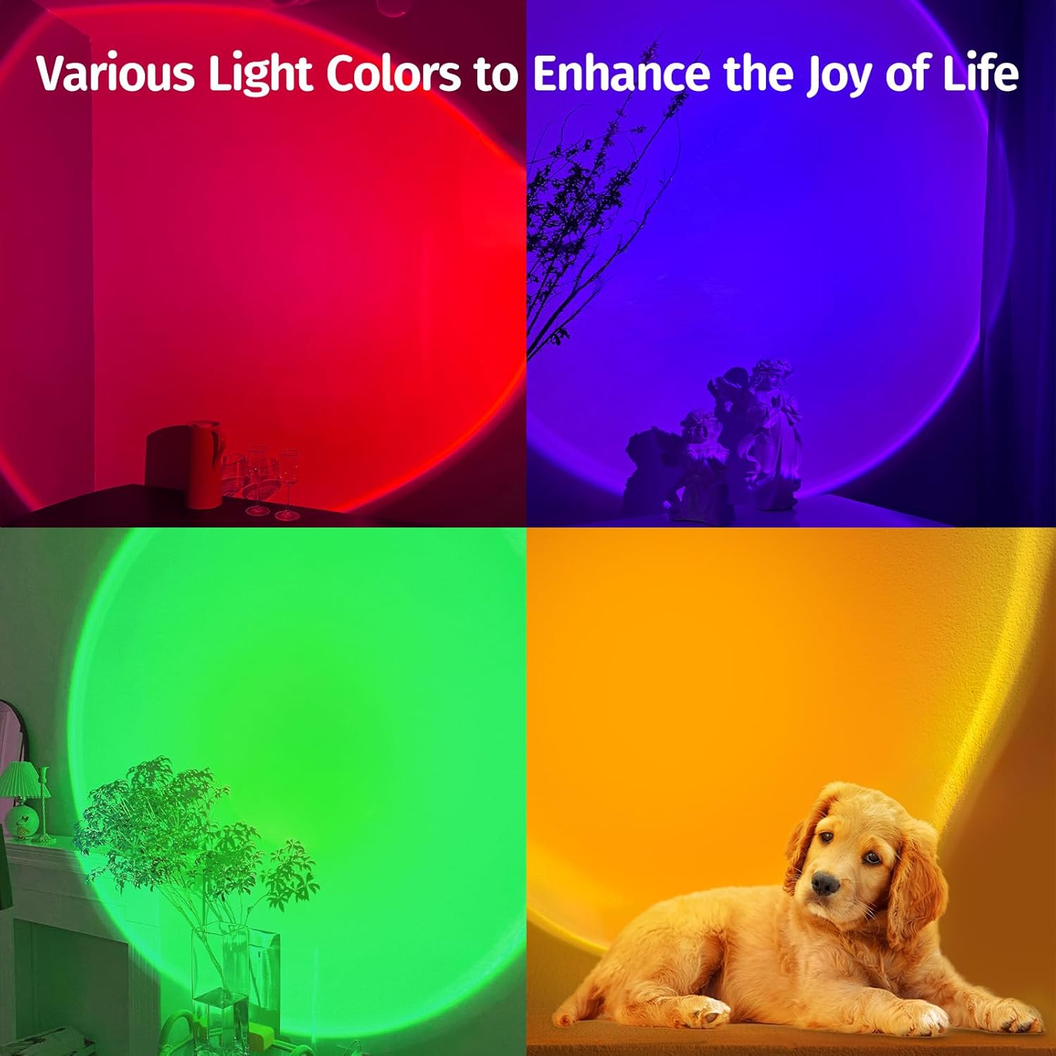 Sunset Projection Lamp, Supports APP & Button Control, 360° Rotation, Multi‑Color Changing LED Mood Light, Sunset Light for Bedroom Decor / Party / Christmas Gift / TikTok Live / Room Decoration
